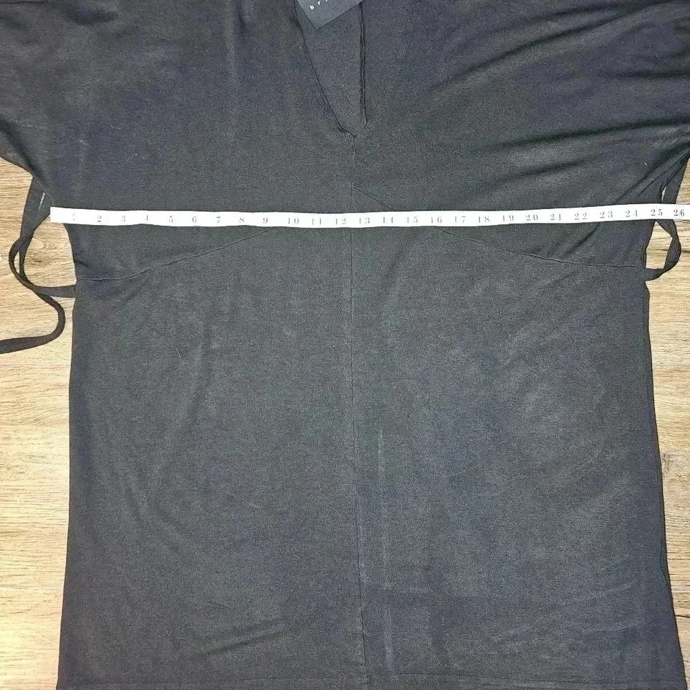 Bryn Walker V Neck‎ Tie Back Sheath Black Dress Lagen Look SZ XS USA - Picture 9 of 14